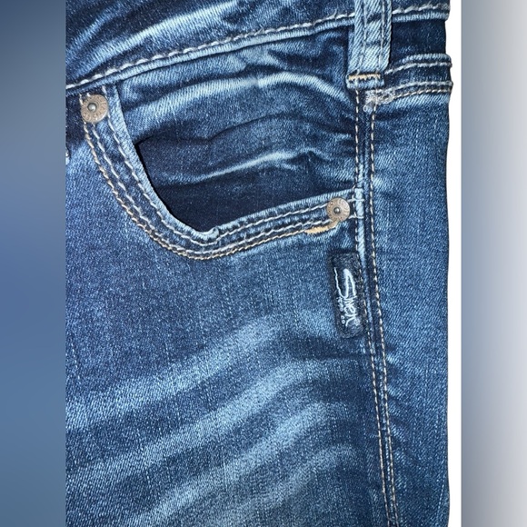 Silver Jeans Suki Mid Rise Slim Bootcut Jeans women’s sz 28x33 Indigo - Picture 5 of 13